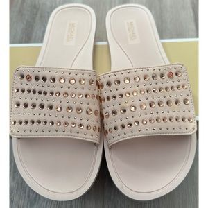 Michael Kors Soft Pink Slides Scuba